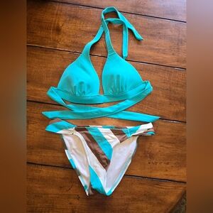 Victoria's Secret Turquoise and Brown Bikini
